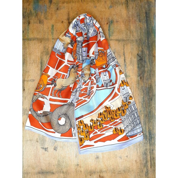 Inoui Editions šilko ir modalo skara ROME ORANGE